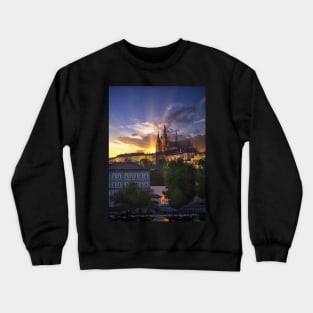 Prague Castle at sunset Crewneck Sweatshirt